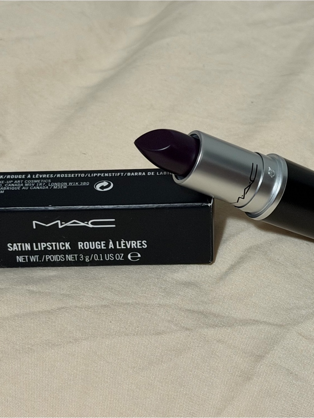 MAC Cosmetics Satin Lipstick in Deep Plum / Eggplant